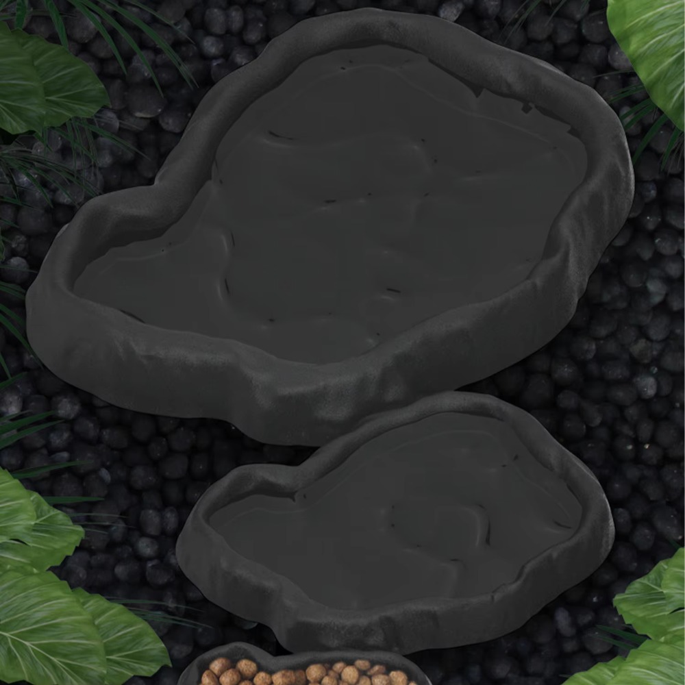 Water Dish Reptile - ABS Resin Reptile Feeder Bowl Imitation